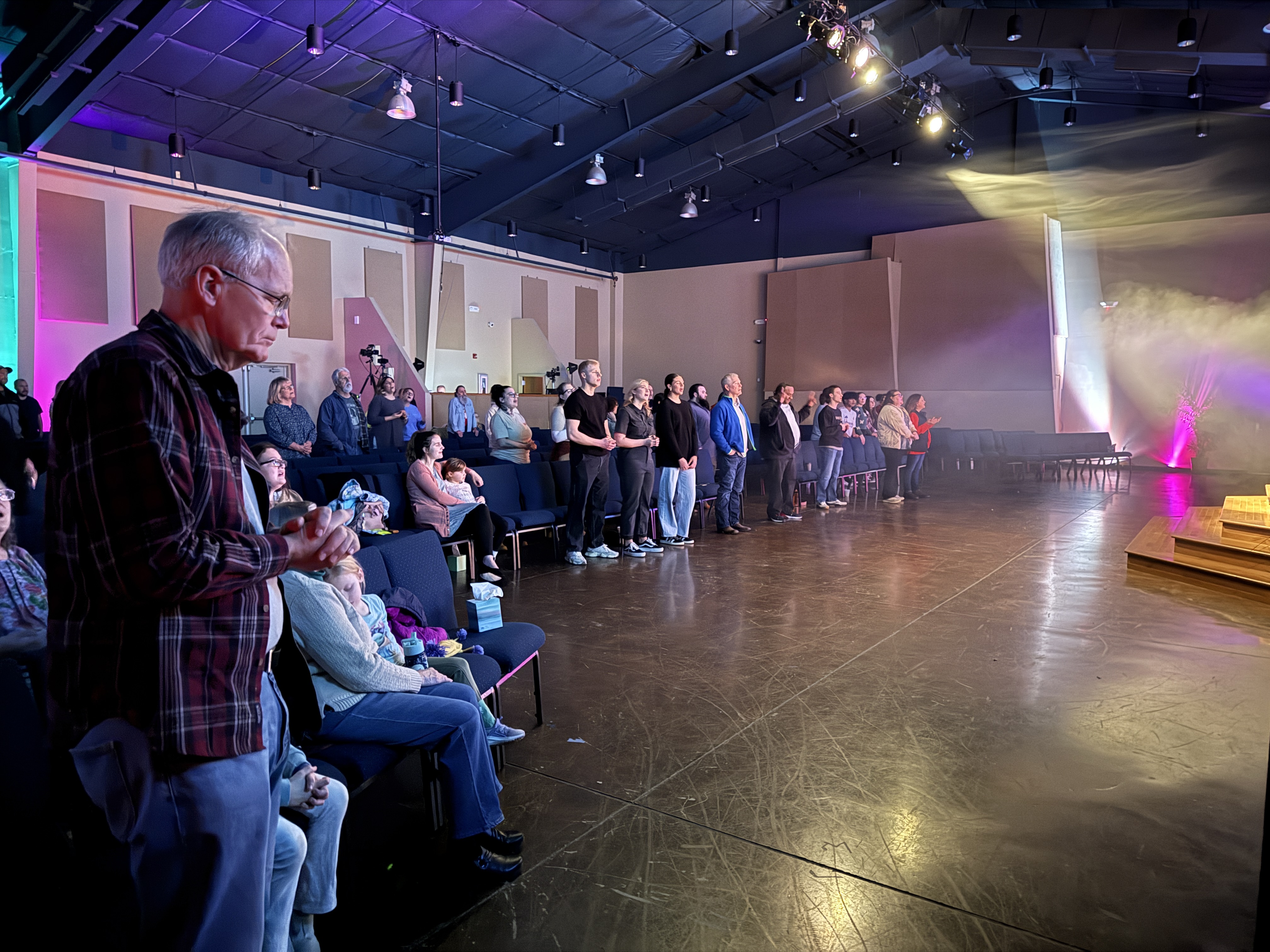 River Bluff church family during worship