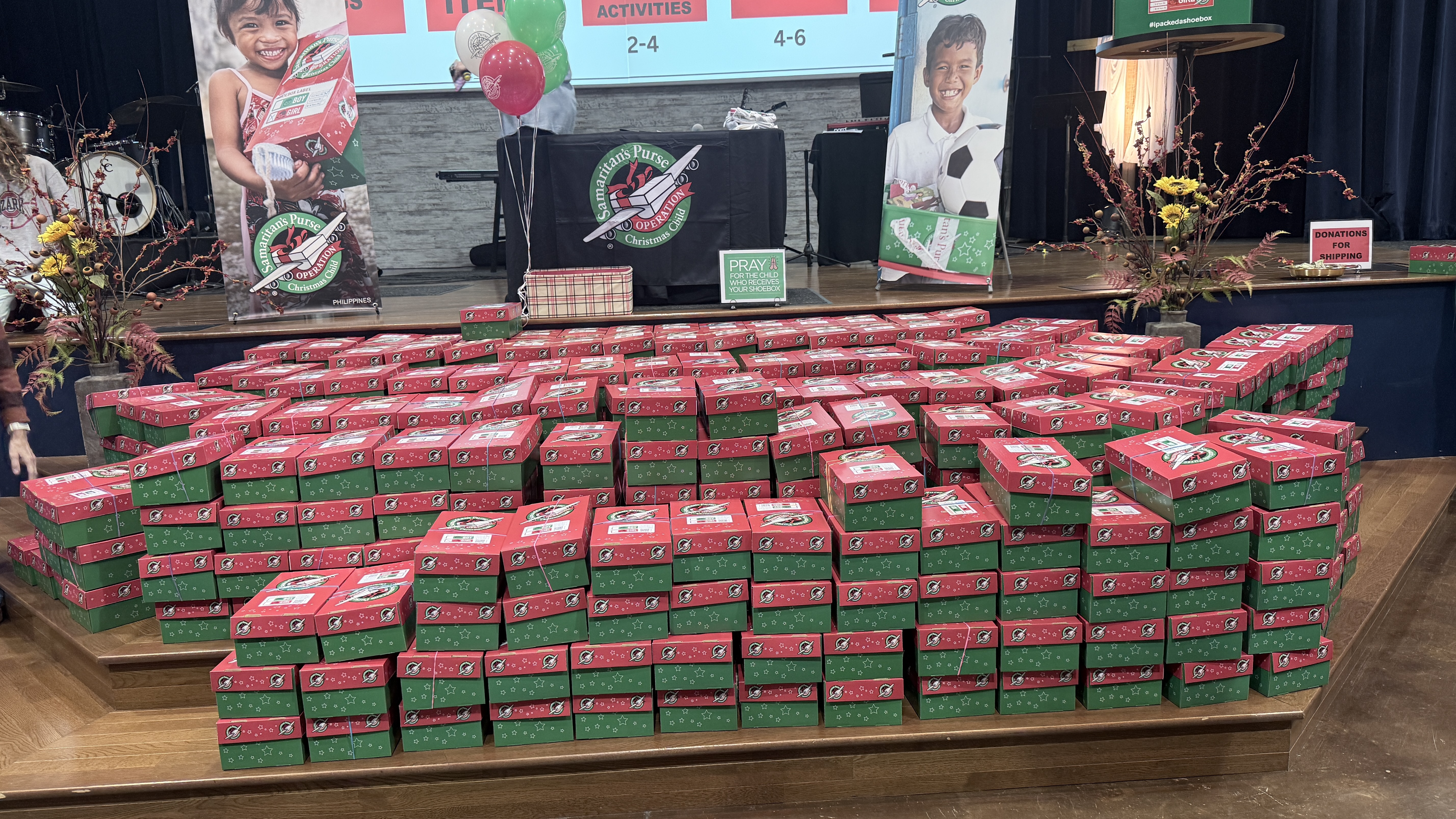 Operation Christmas Child boxes at River Bluff