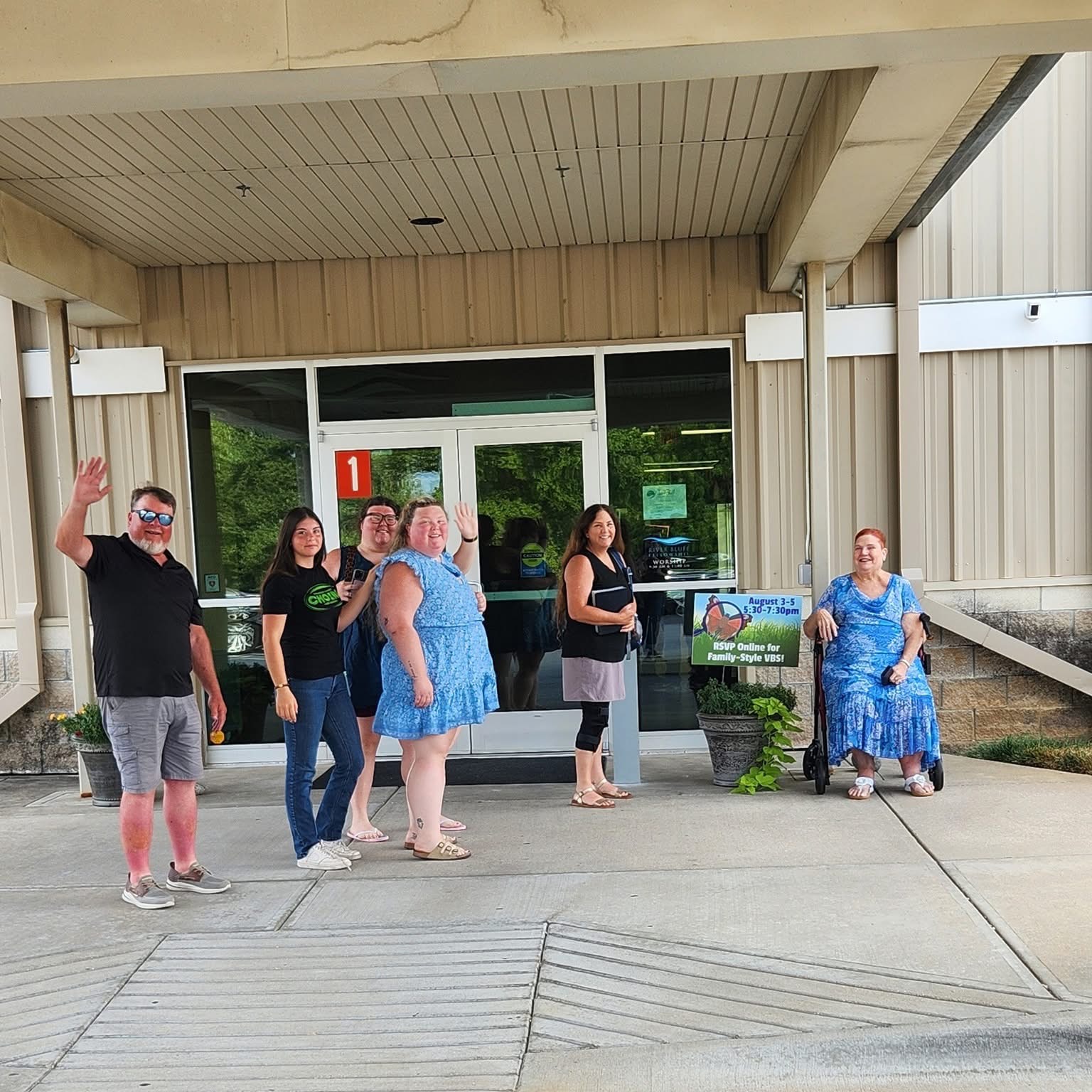 River Bluff welcome team at the church entrance